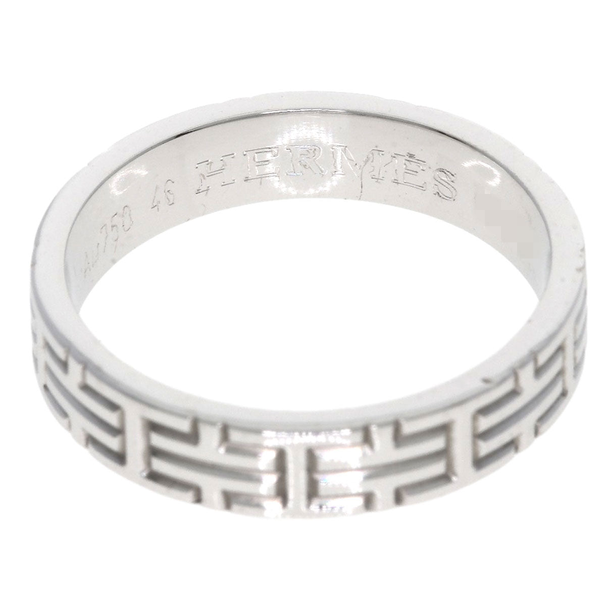 HERMES Ring K18WG Silver Kilim #46