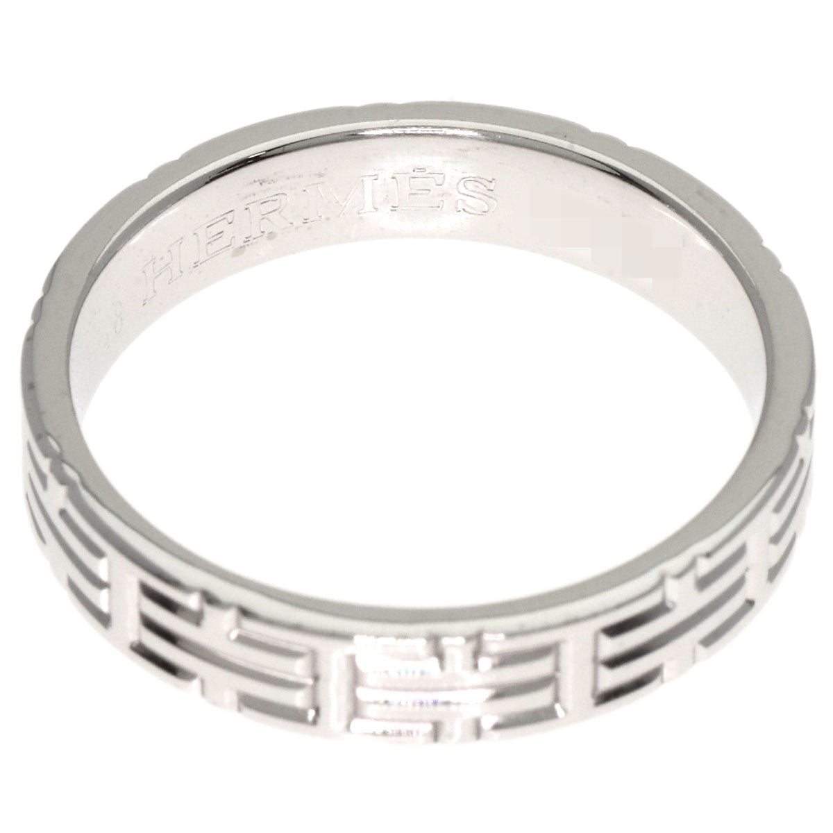 HERMES Ring K18WG Silver Kilim #48