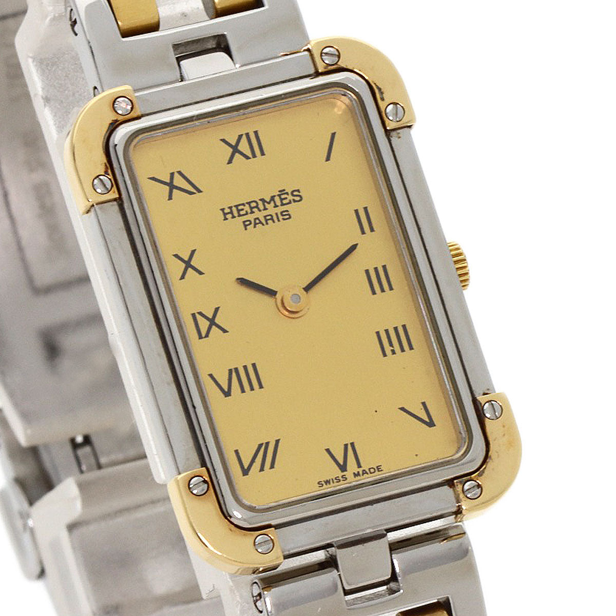 HERMES Watches Quartz CR1.220 Stainless Steel , SSxGP gold Clojure Champagne Gold dial Women
