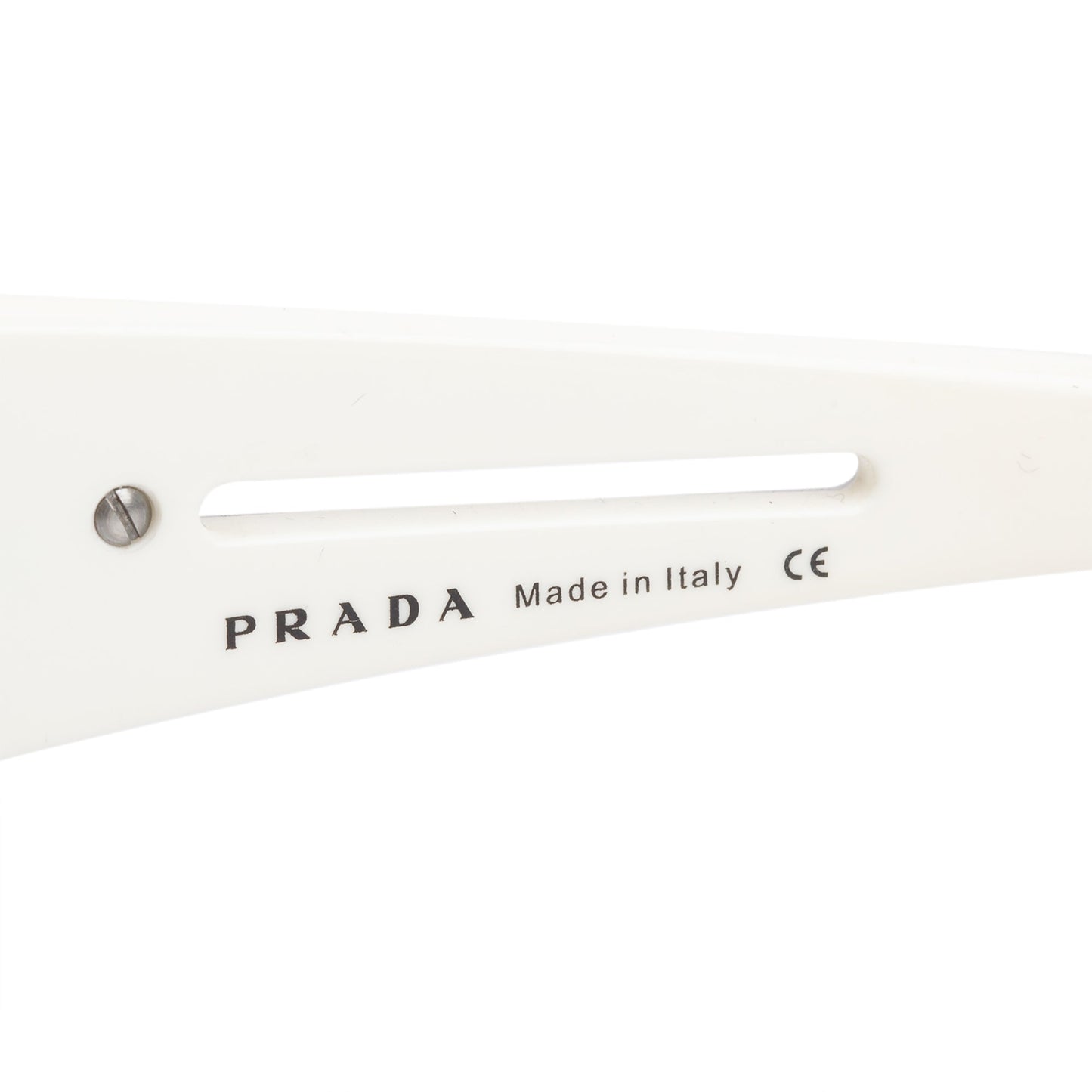 Prada SPR 56H White Acetate Linea Rosa Shield Sunglasses