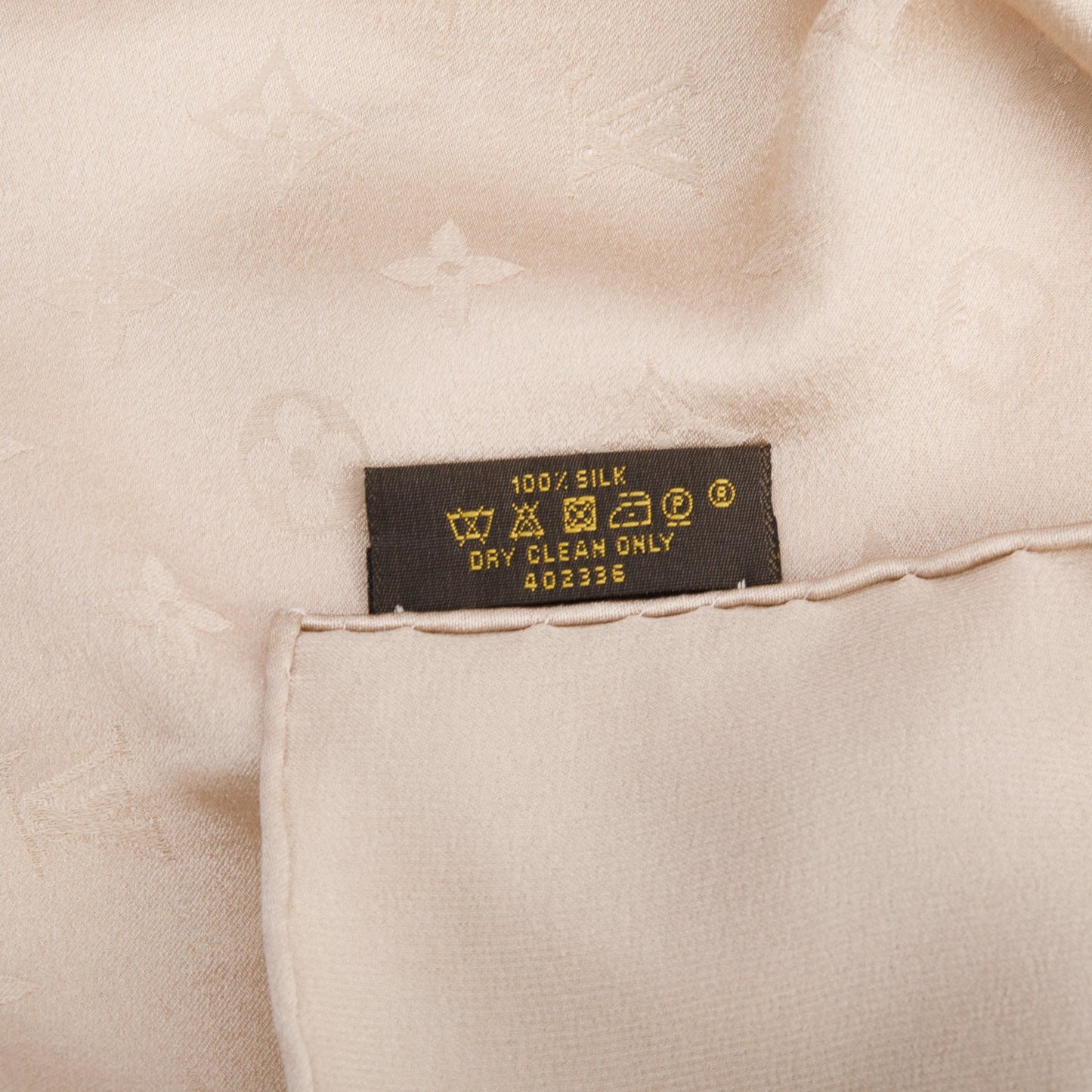 Louis Vuitton Beige Monogram Square Silk Scarf