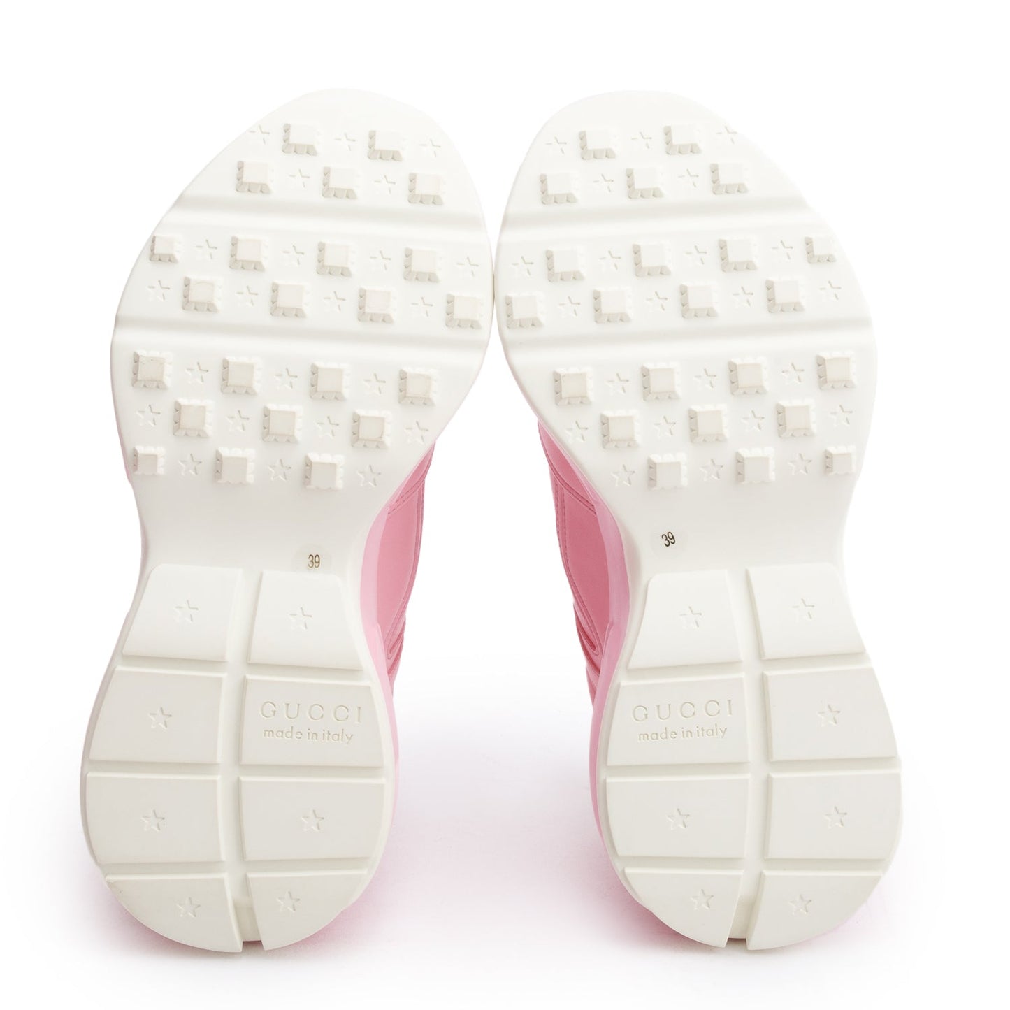 Gucci Pink Leather Women's Rhyton '25' Sneakers, Size 39