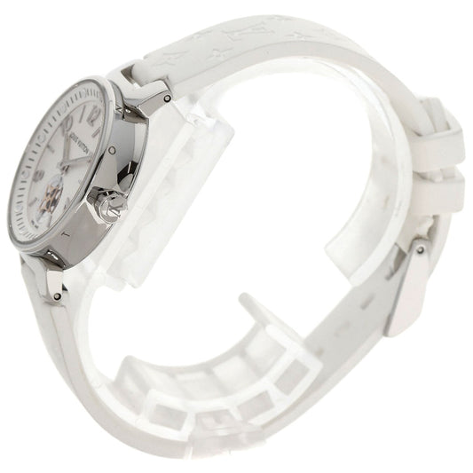 LOUIS VUITTON Watches Quartz Q8J10 Stainless Steel, Rubber Silver Tambour Moon Star Silver dial Women