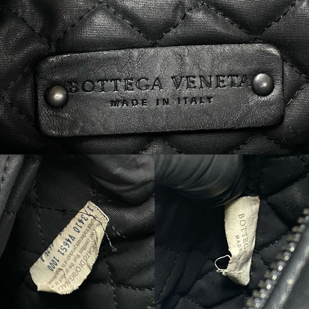 BOTTEGAVENETA Handbag leather black INTRECCIATO mens