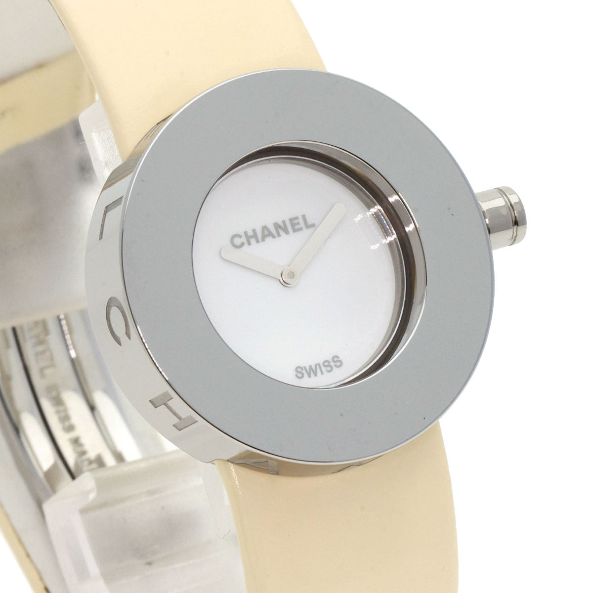CHANEL Watches Quartz H0580 Stainless Steel, Leather Silver La Ronde white dial Women