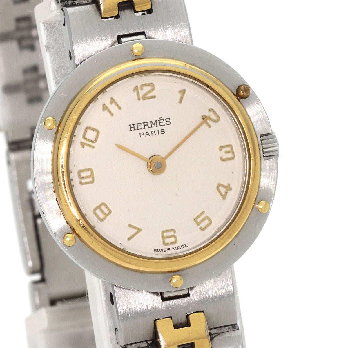 HERMES Watches Quartz Stainless Steel , SSxGP gold Olympia Ivory dial Women