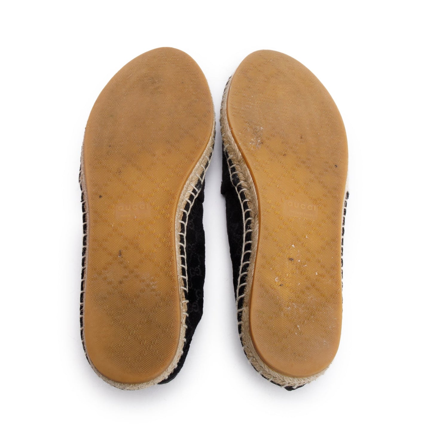Gucci Black Micro GG Suede Espadrille, Size 37