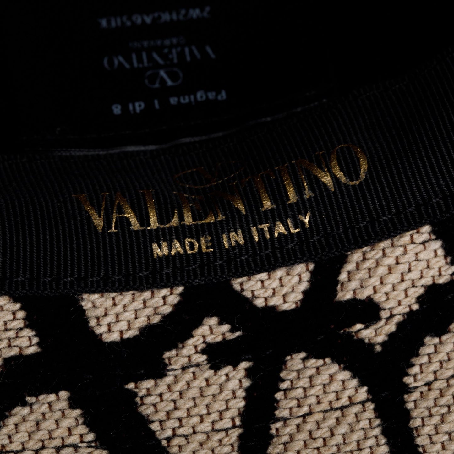 Valentino Beige/Black Iconographe Canvs Bucket Hat