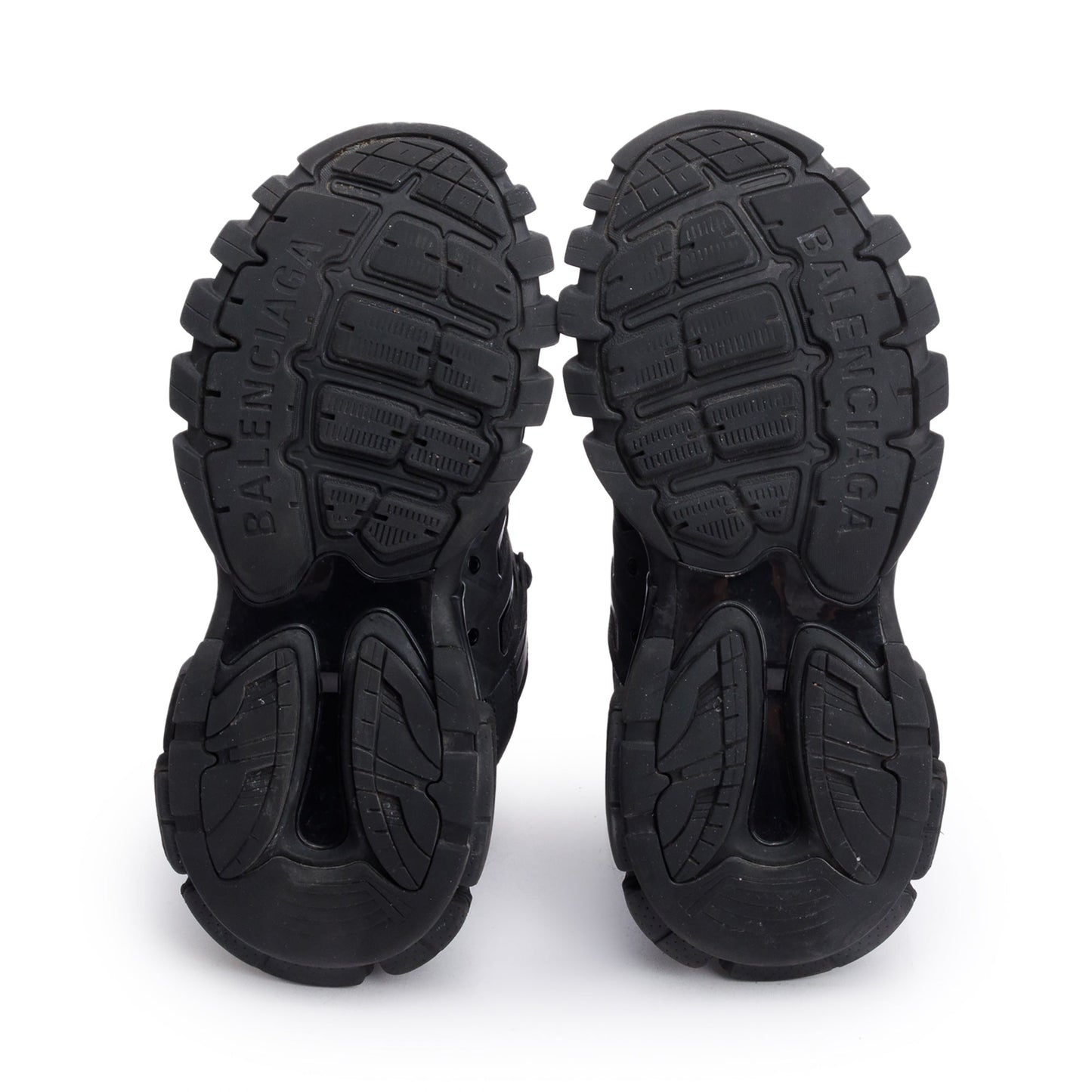 Balenciaga Black Leather Fabric Mesh Track Sneakers, Size 42