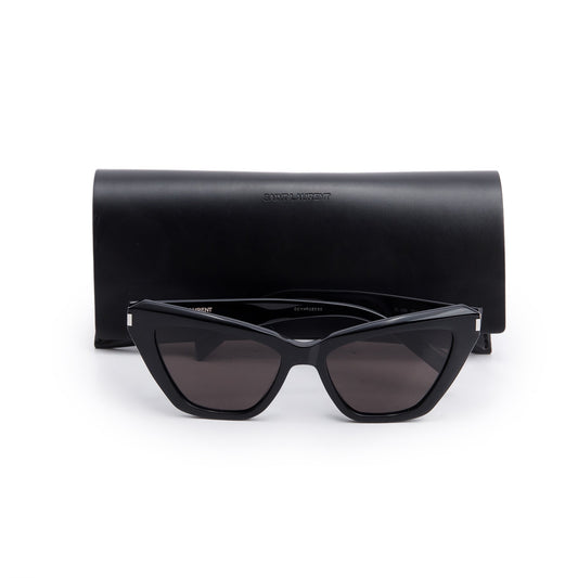 Saint Laurent SL 466 Black Acetate Cat Eye Sunglasses