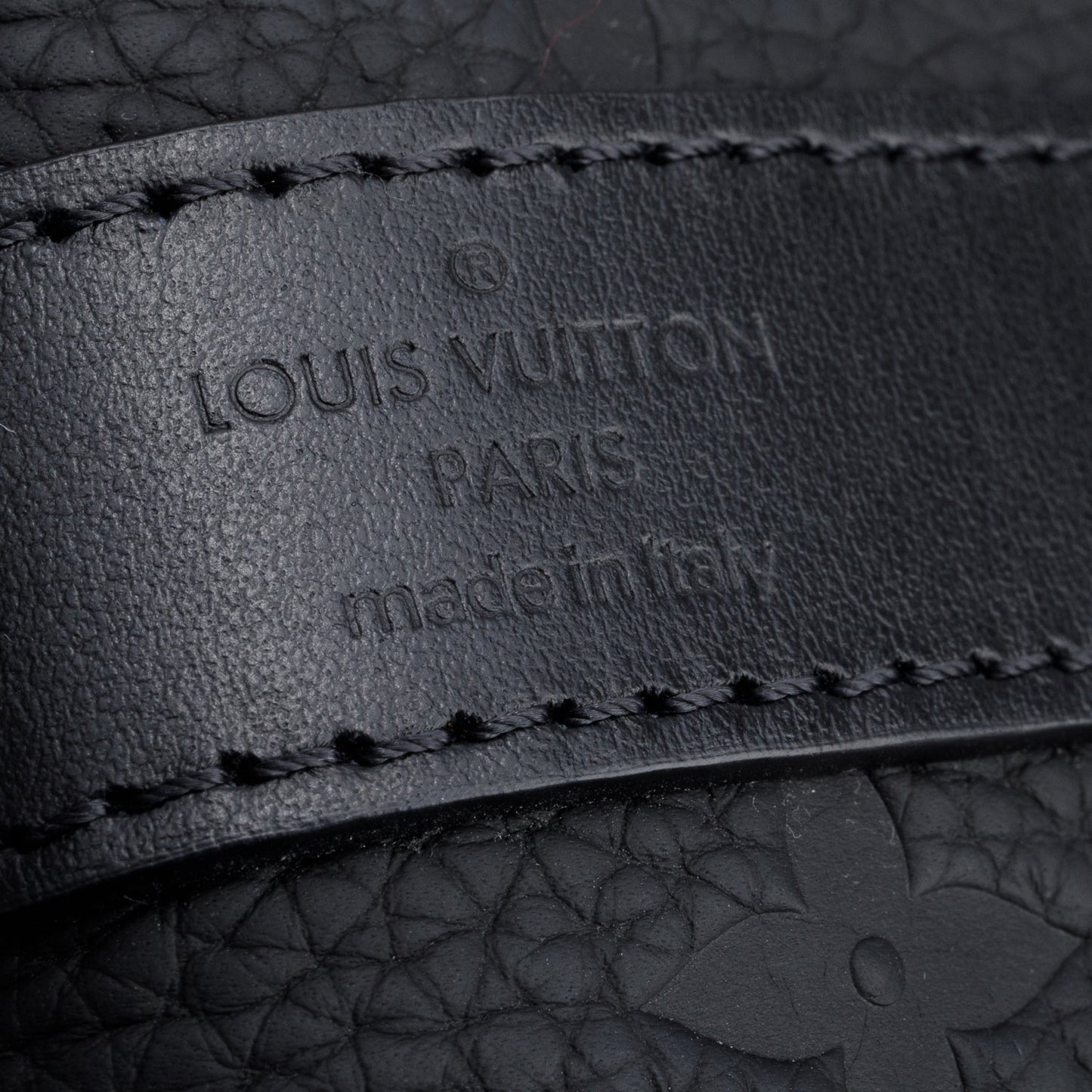 Louis Vuitton Black Monogram Taurillon Embossed Leather Keepall Bandouliere 50