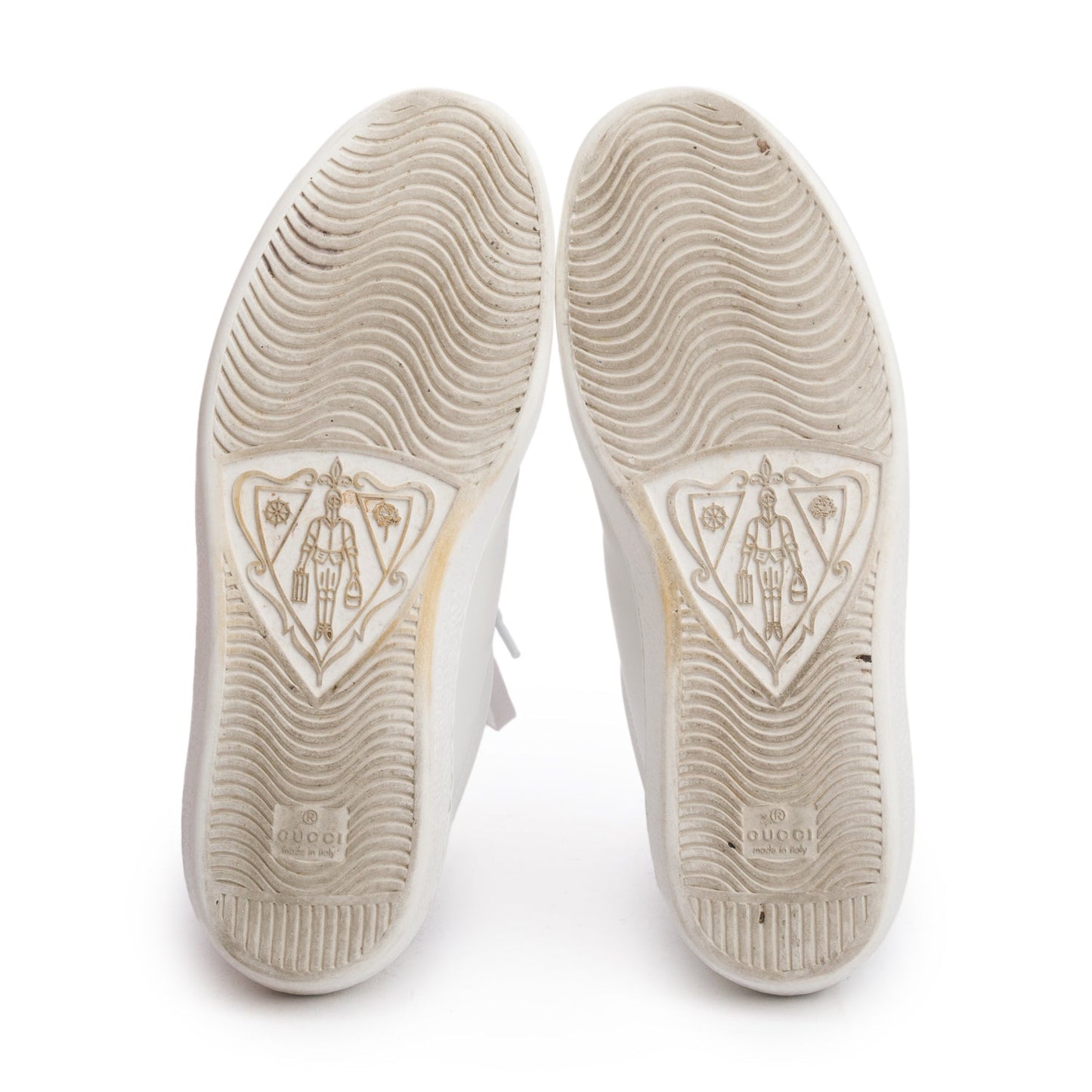 Gucci White Leather Perforated Interlocking G Men's Ace Sneakers, Size 9