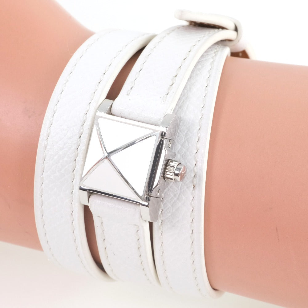 HERMES Watches Quartz ME2.112 Stainless Steel , Leather White Triple Tour Medor Rock White dial Women
