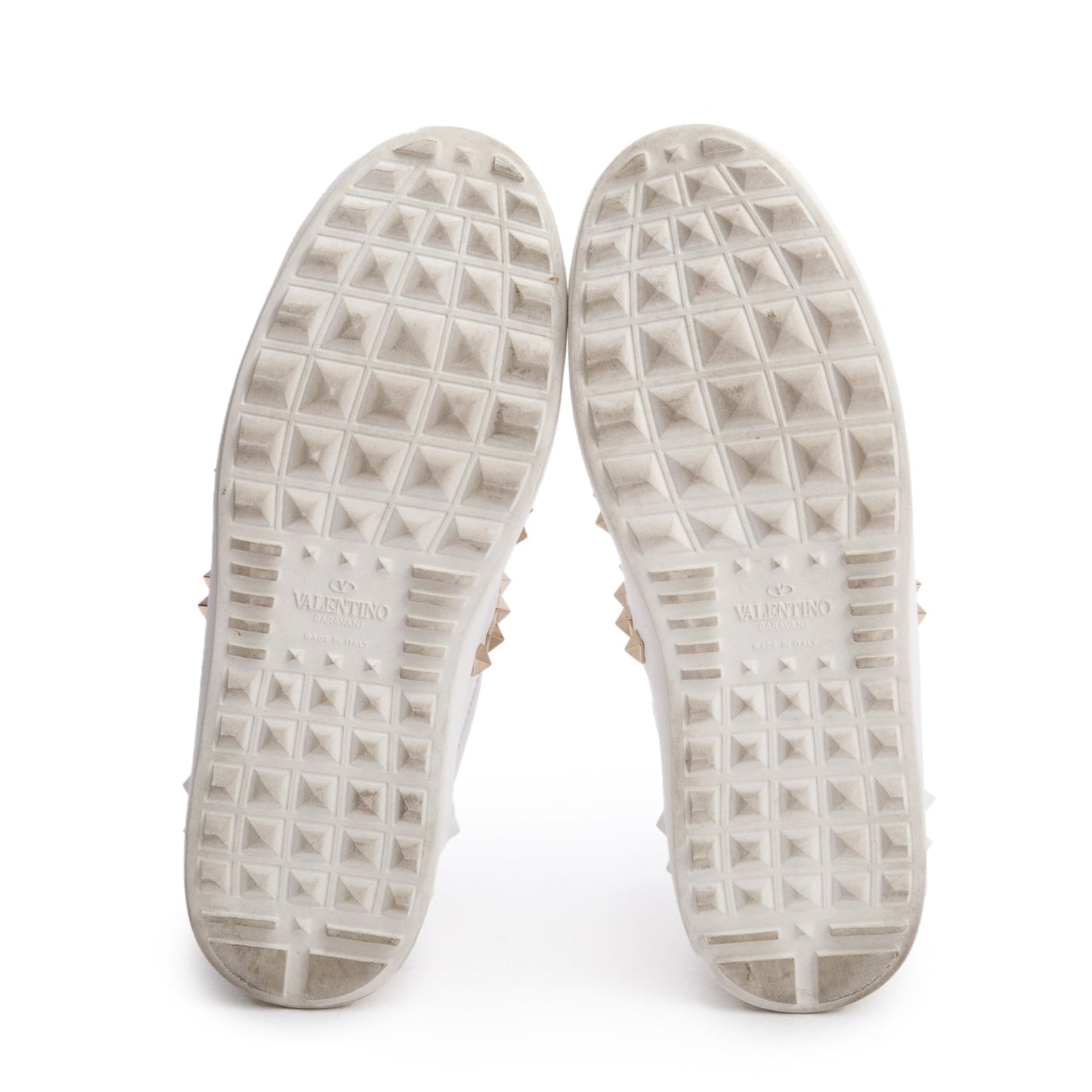 Valentino White Leather Rockstud Untitled Sneakers, Size 38