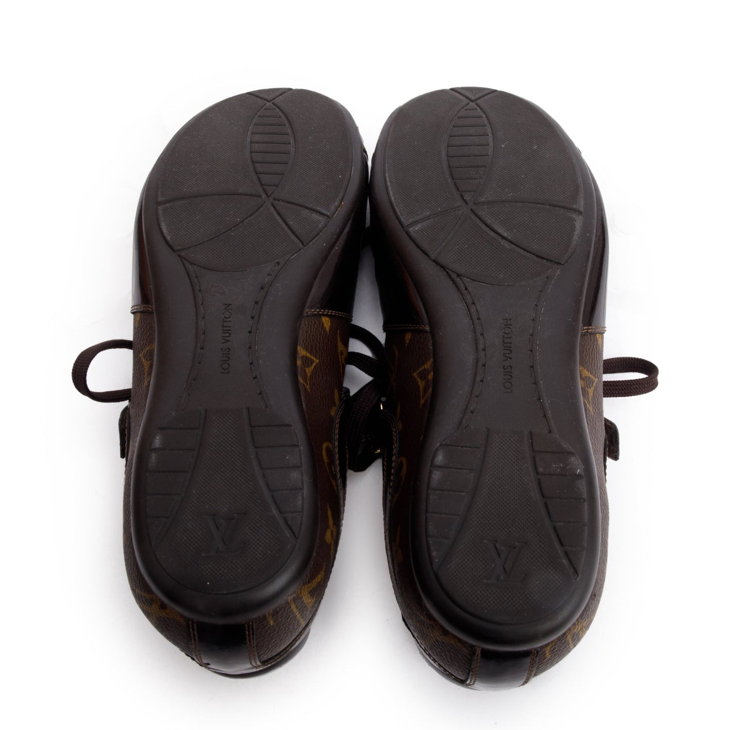 Louis Vuitton Monogram Canvas Brown Patent Leather Globe Trotter Sneakers, Size 39