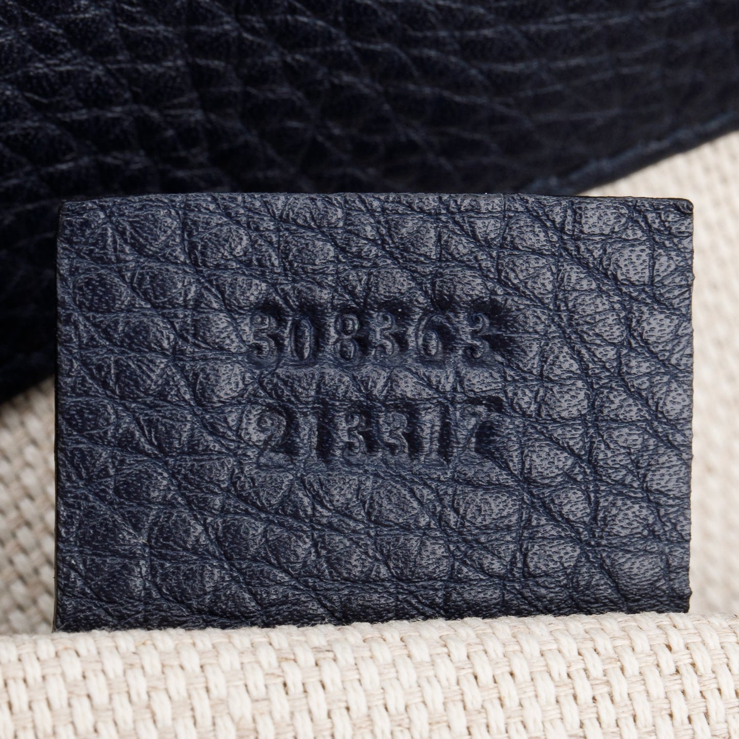 Gucci Navy Grained Leather Medium Soho Working Tote