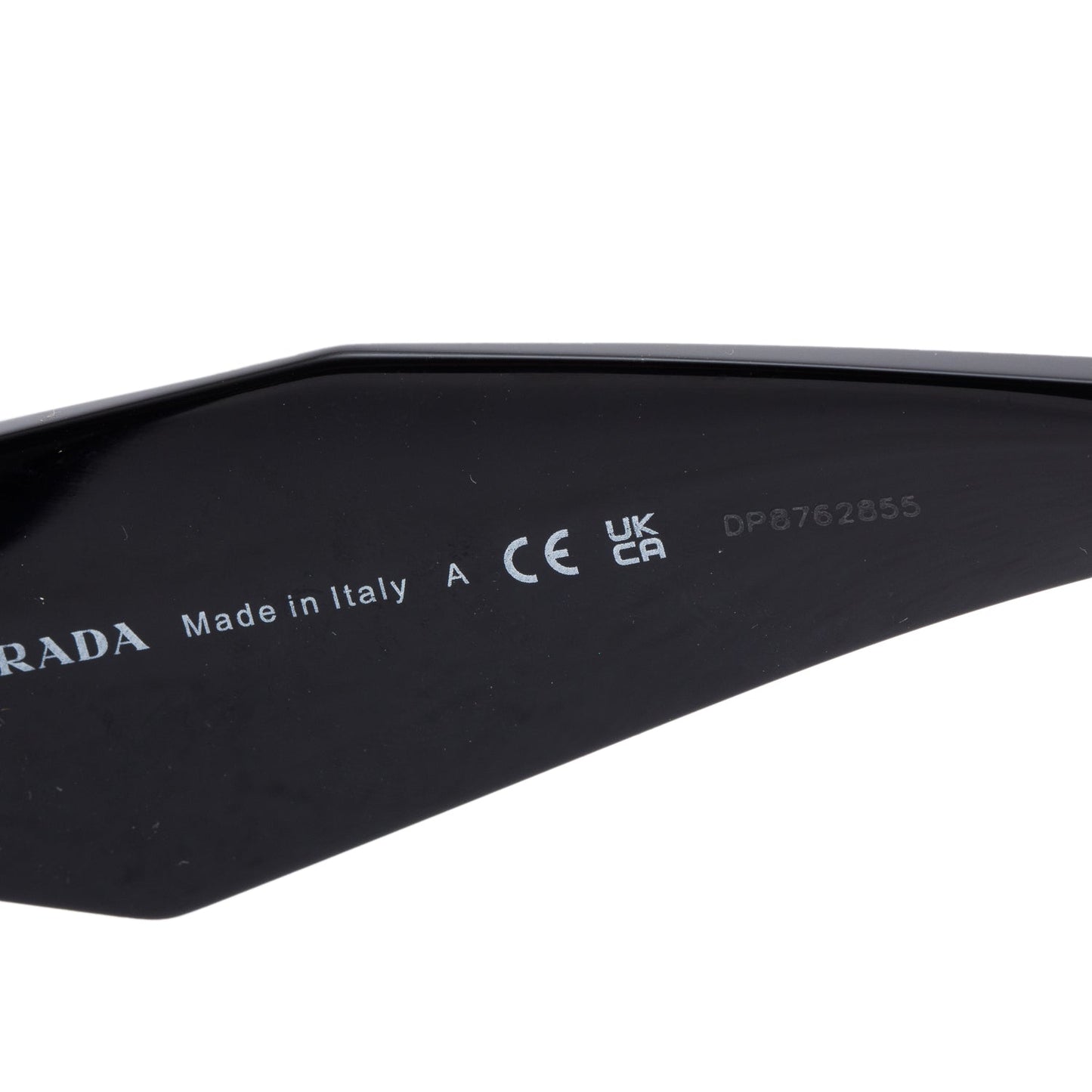 Prada SPR 17W Black Acetate Symbole Rectangular Sunglasses