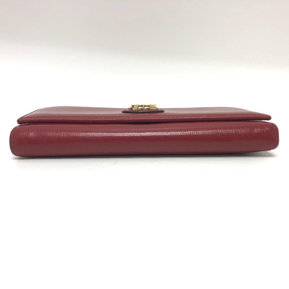 GUCCI Folded wallet 598531 leather Red Marina Interlocking G Women