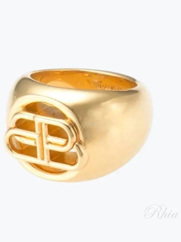 Luxury Balenciaga Trending 2025 BB Signet Ring Gold