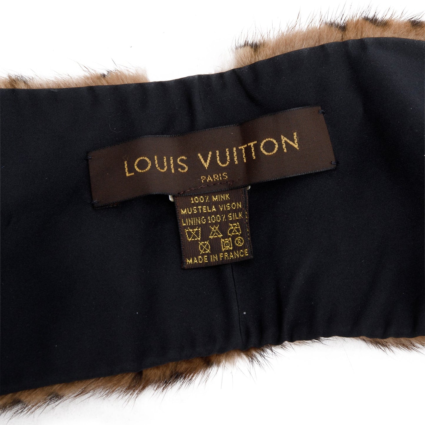 Louis Vuitton Brown Monogram Mink Fur Fleur Stole Scarf