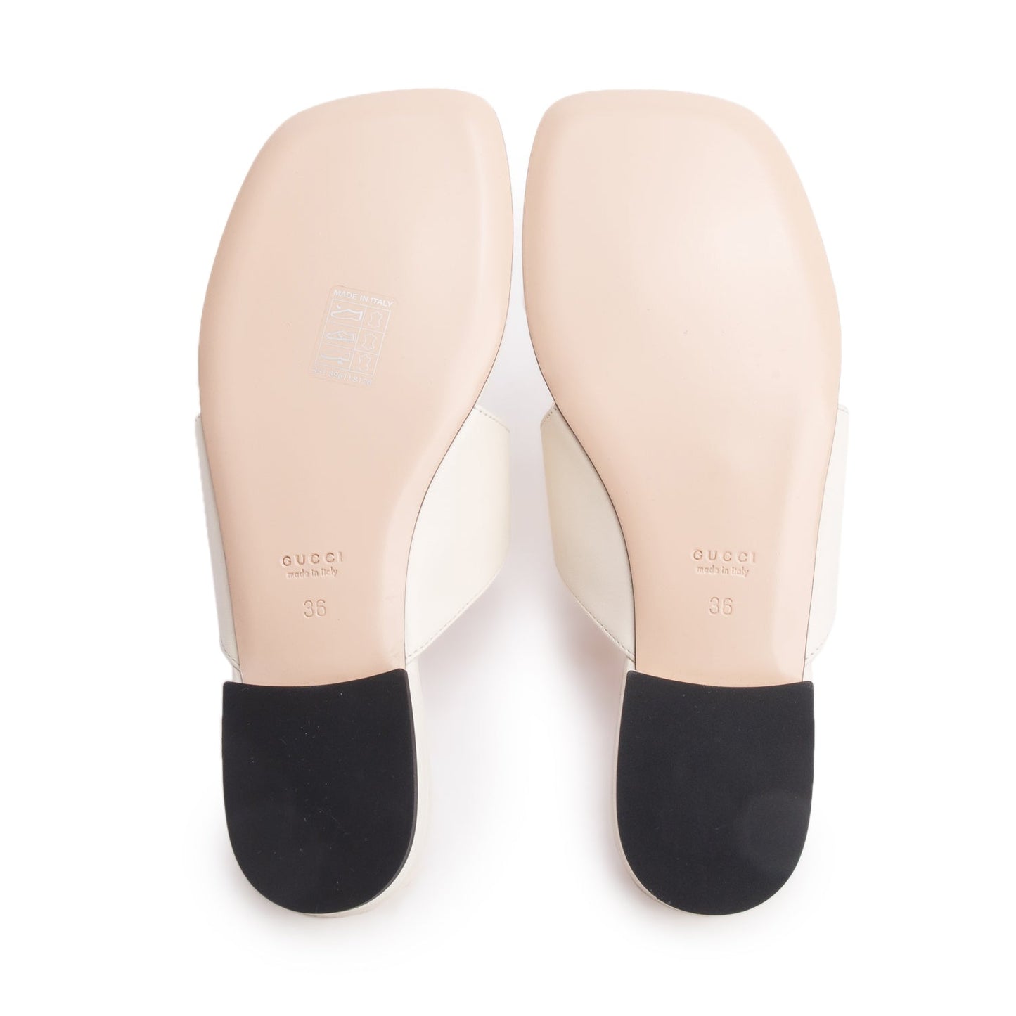 Gucci White Leather Interlocking G Thong Sandals, Size 36