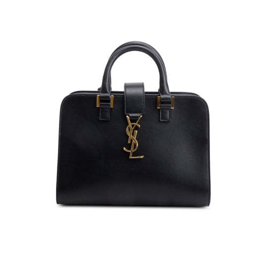 Saint Laurent Black Calfskin Leather Baby Cabas Tote Bag