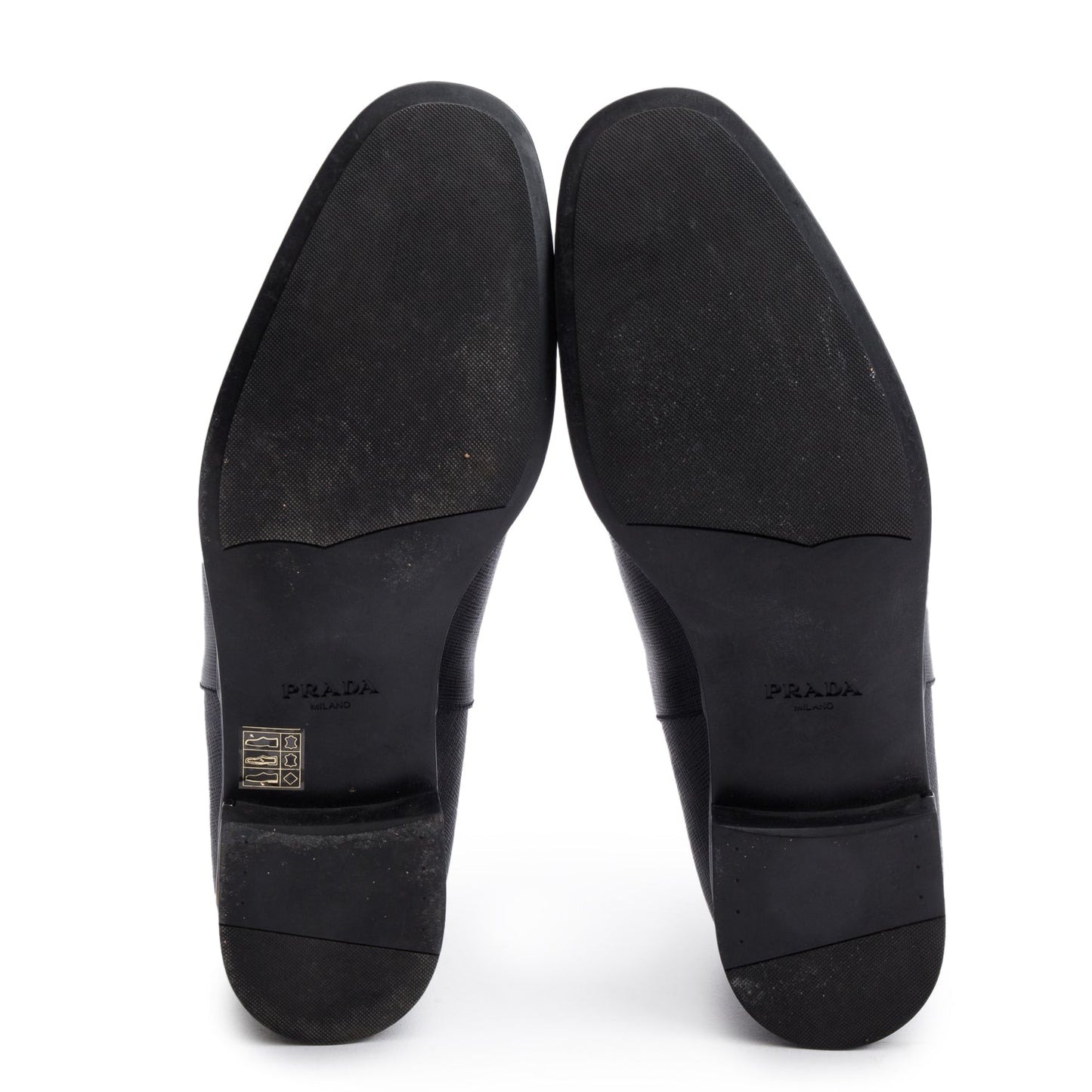 Prada Black Saffiano Leather Chelsea Ankle Boots, Men's Size 8.5