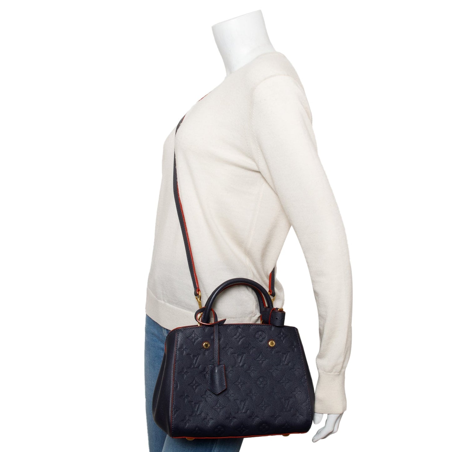 Louis Vuitton Navy Monogram Empreinte Leather Montaigne BB