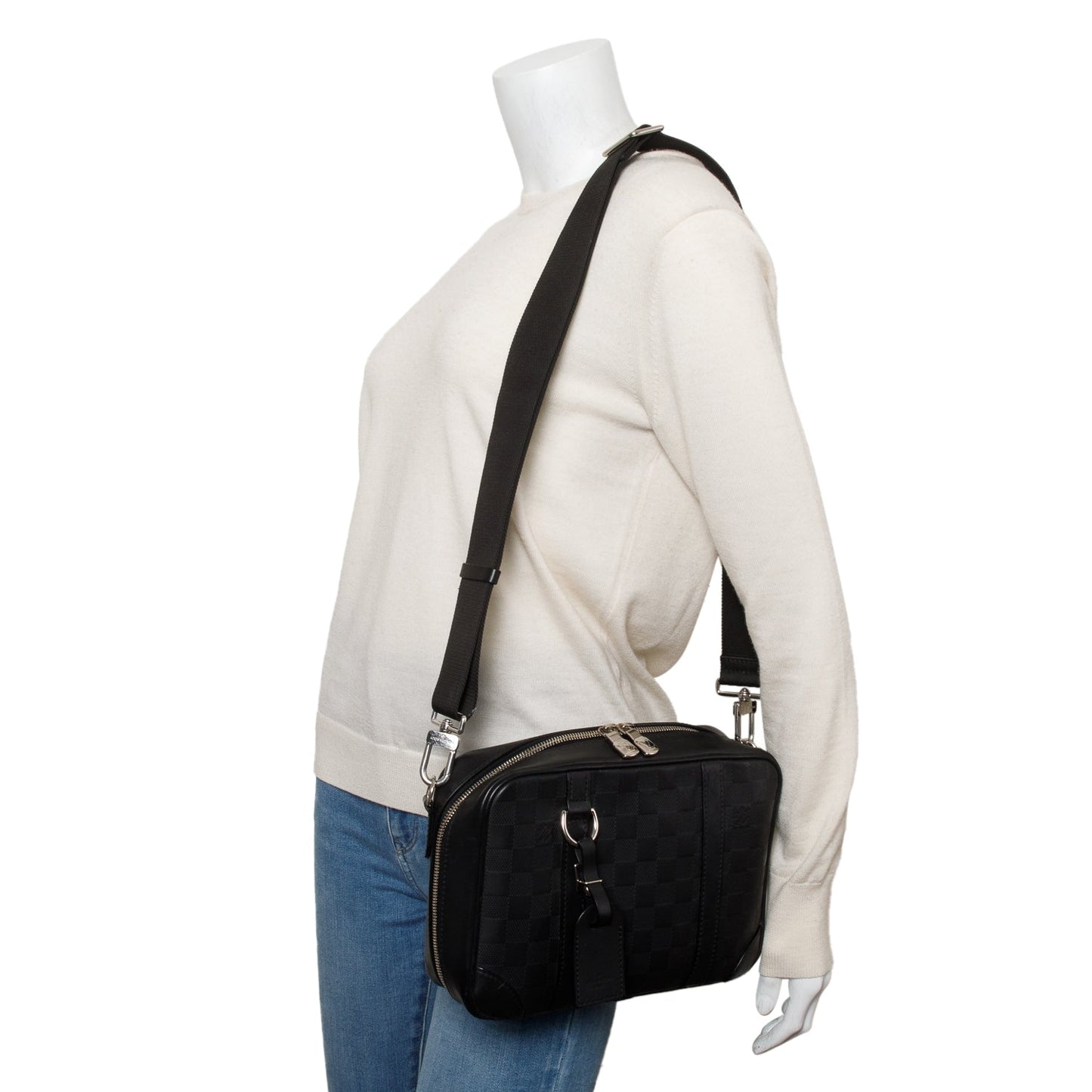 Louis Vuitton Black Damier Infini Calfskin Leather Sirius Messenger Bag