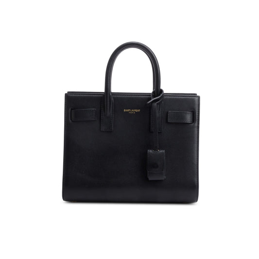 Saint Laurent Black Calfskin Leather Nano Sac De Jour