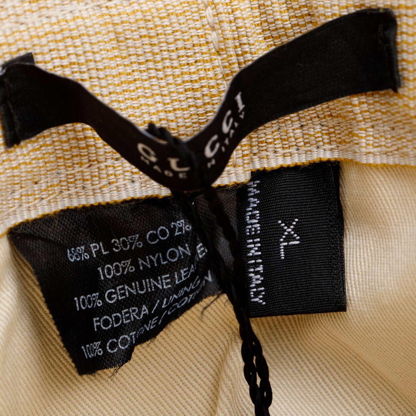 Gucci Beige Monogram Web Bucket Hat, Size XL