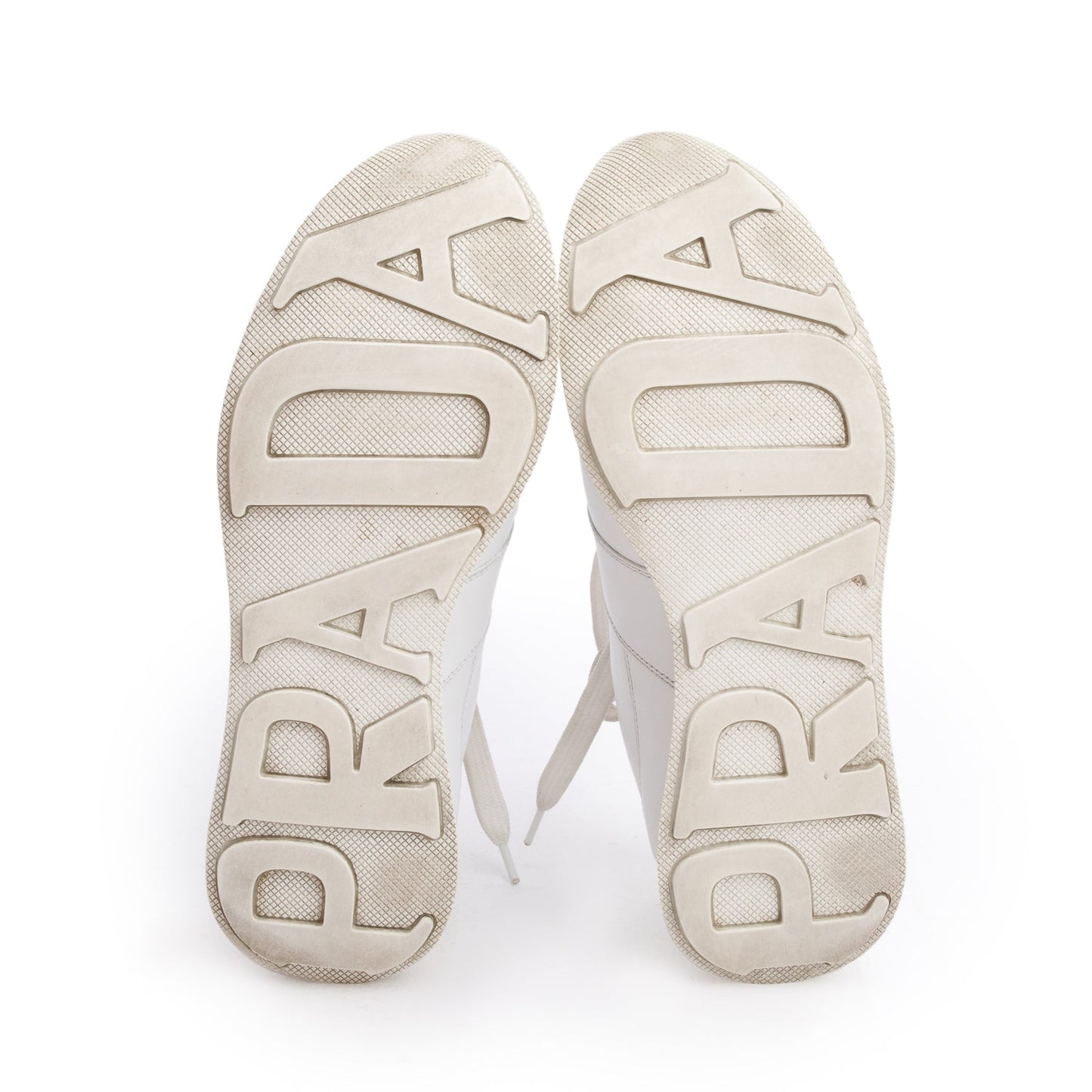 Prada White Leather Sport Sneakers, Men's Size 8.5
