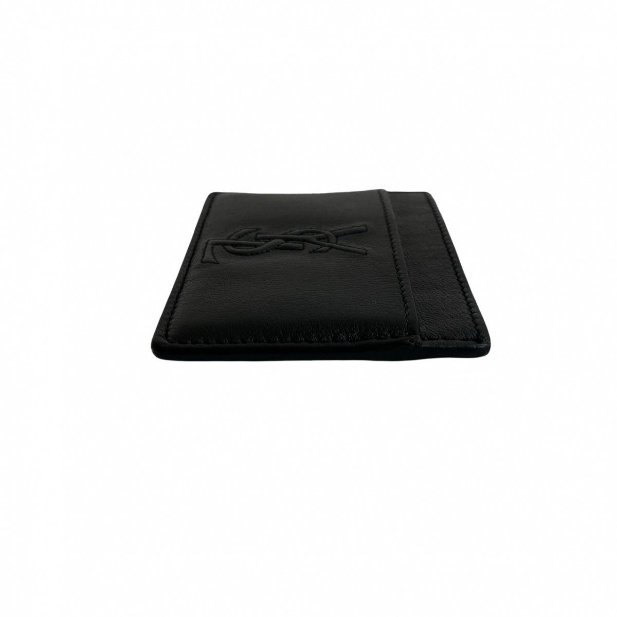 YVES SAINT LAURENT Card Case leather black YSL logo Women