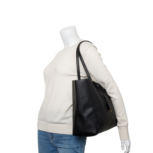 Saint Laurent Black Leather E/W Shopping Tote