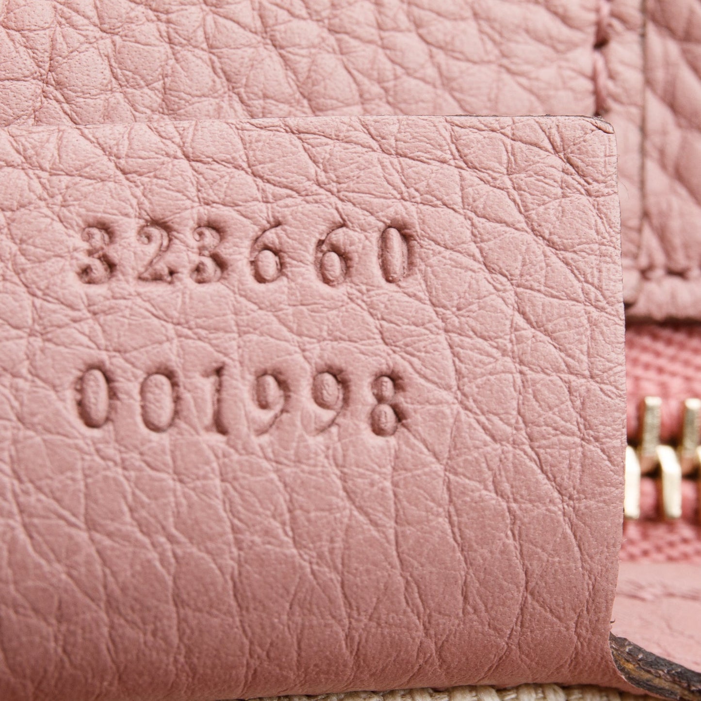 Gucci Pink Pebbled Calfskin Leather Medium Bamboo Shopper Tote
