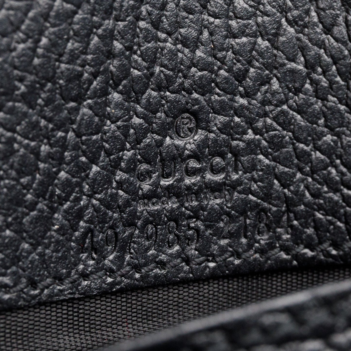 Gucci Black Calfskin Mini GG Marmont Wallet On Chain