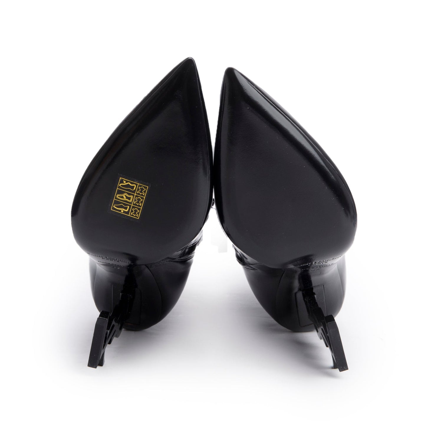 Saint Laurent Black Patent Leather Opyum Ankle Boots, Size 37