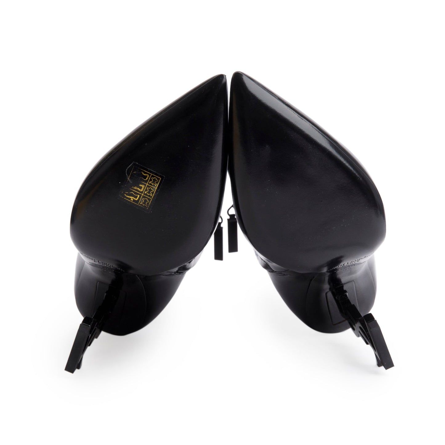 Saint Laurent Black Patent Leather Opyum Ankle Boots, Size 38