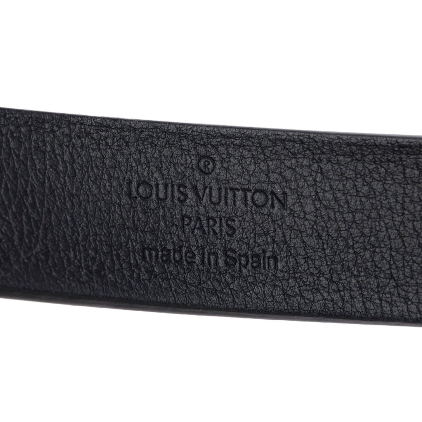 Louis Vuitton Black Embossed Calfskin Leather Initiales 20 MM Belt, Size 85 34