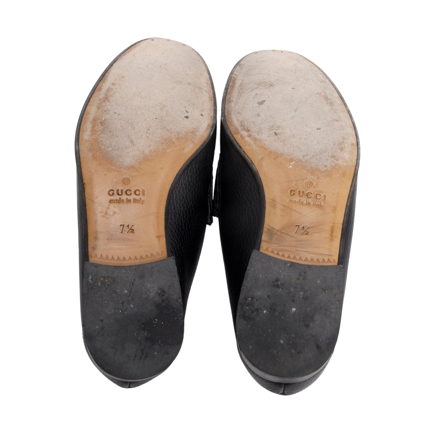 Gucci Black Leather Horsebit 1953 Accent Drive Loafers, Men's Size 7.5