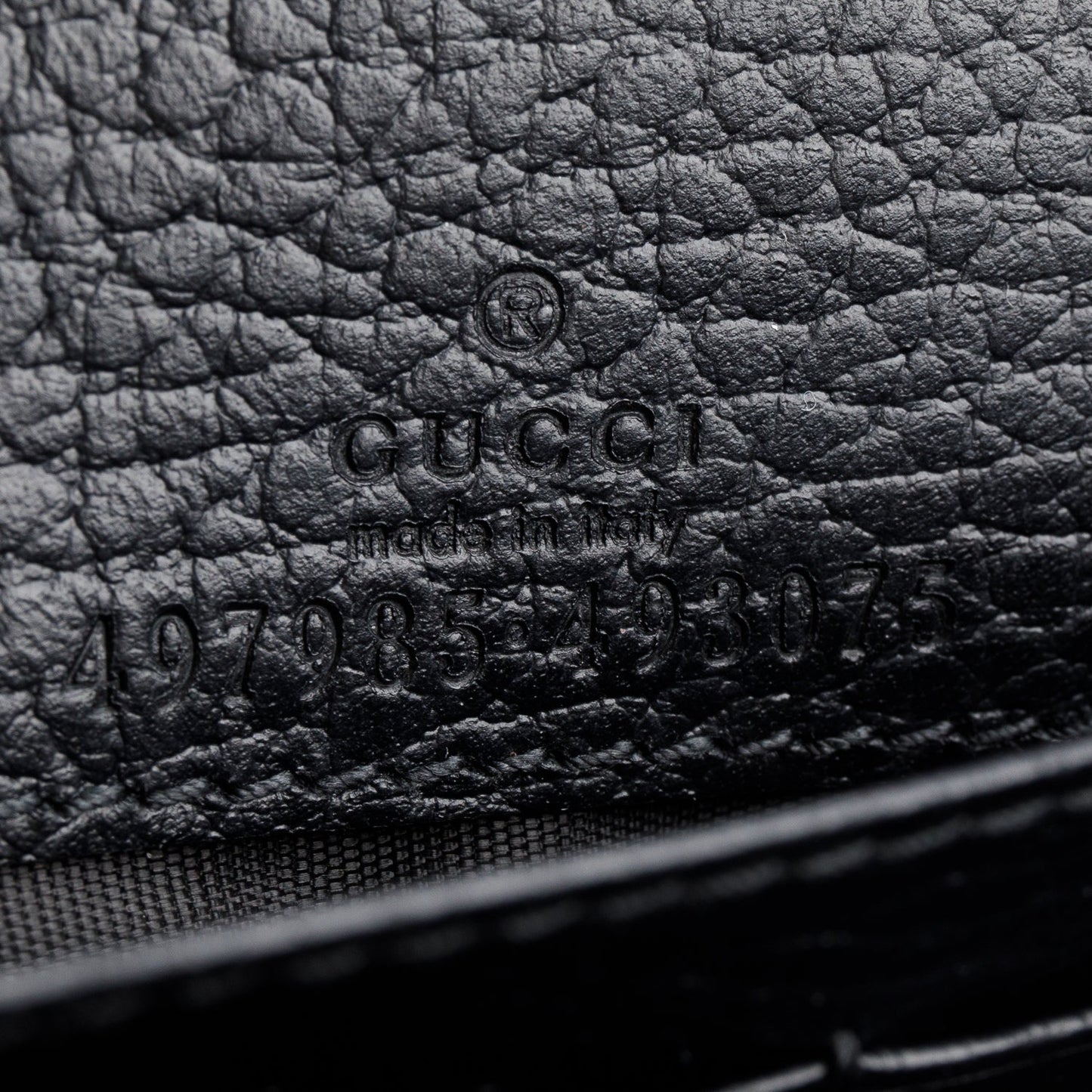 Gucci Black Calfskin Mini GG Marmont Wallet On Chain