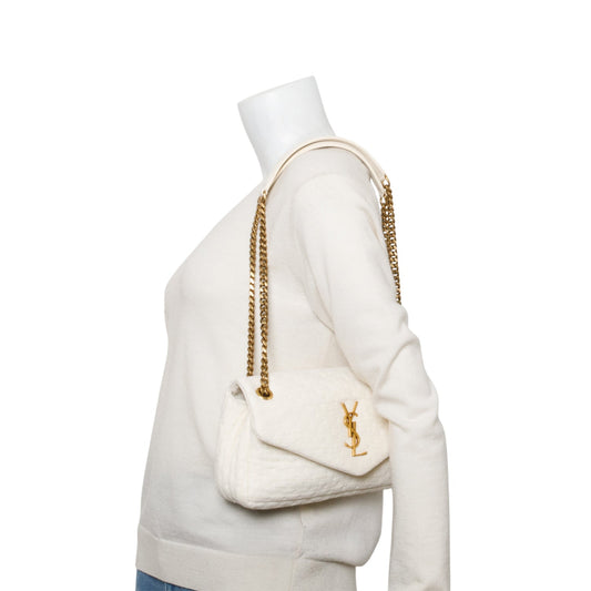 Saint Laurent 2023 White Organza Small Calypso Bag