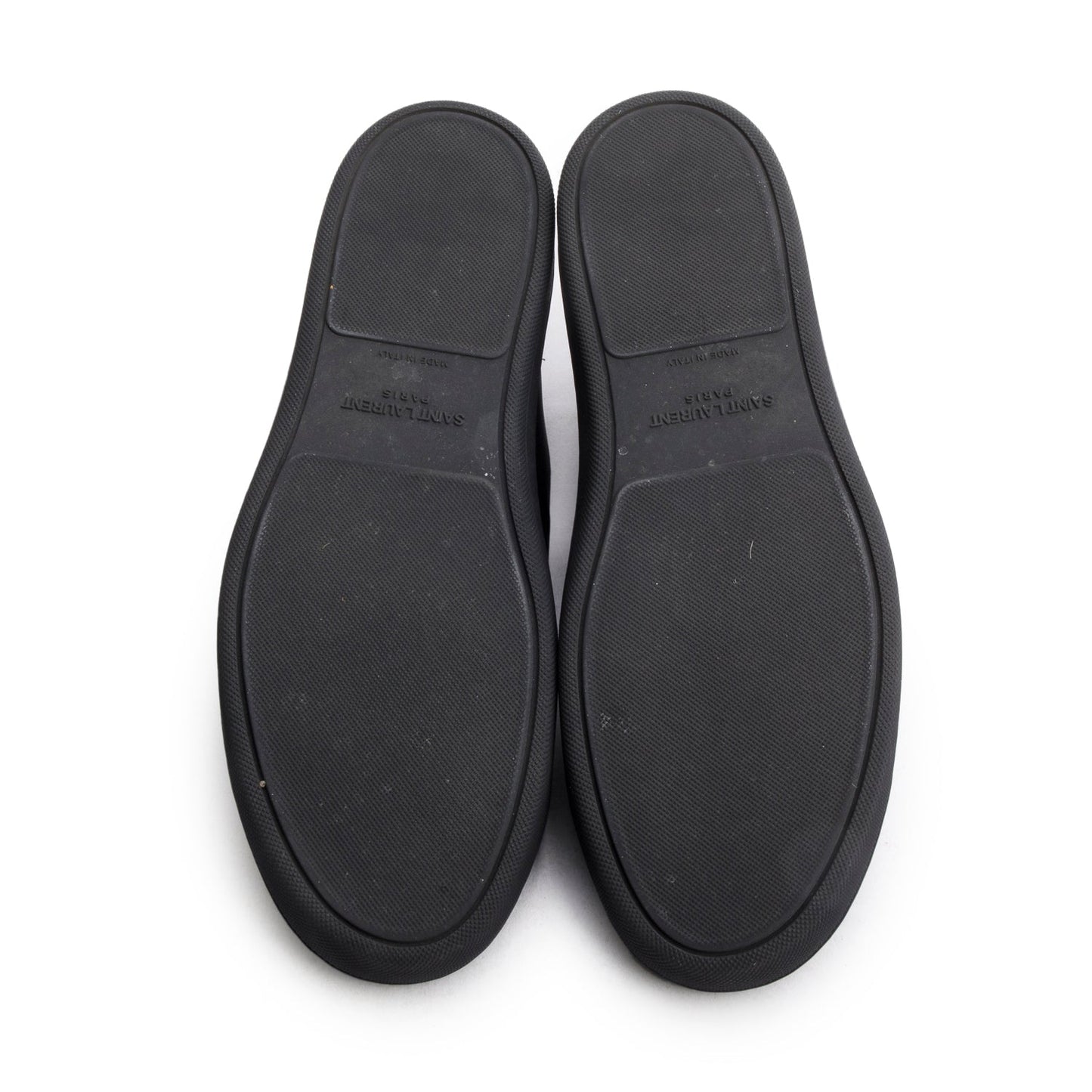 Saint Laurent Black Lambskin Leather Court Classic Hight Top Sneakers, Men's Size 42