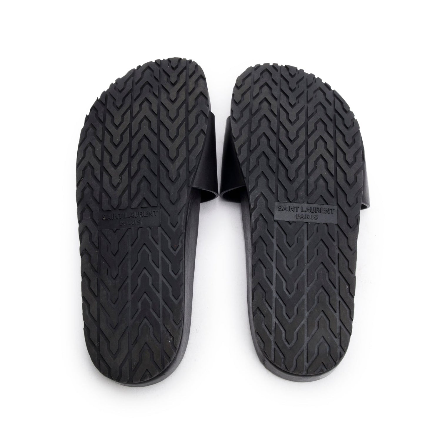 Saint Laurent Black Leather Jimmy Joan Slide Sandals, Size 39