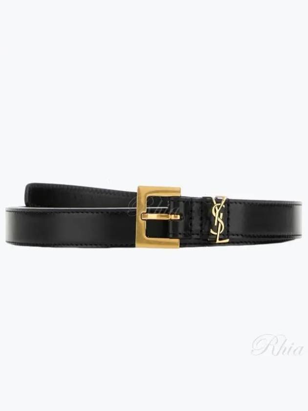 Luxury Saint Laurent Trending 2025 Cassandre Thin Belt Black