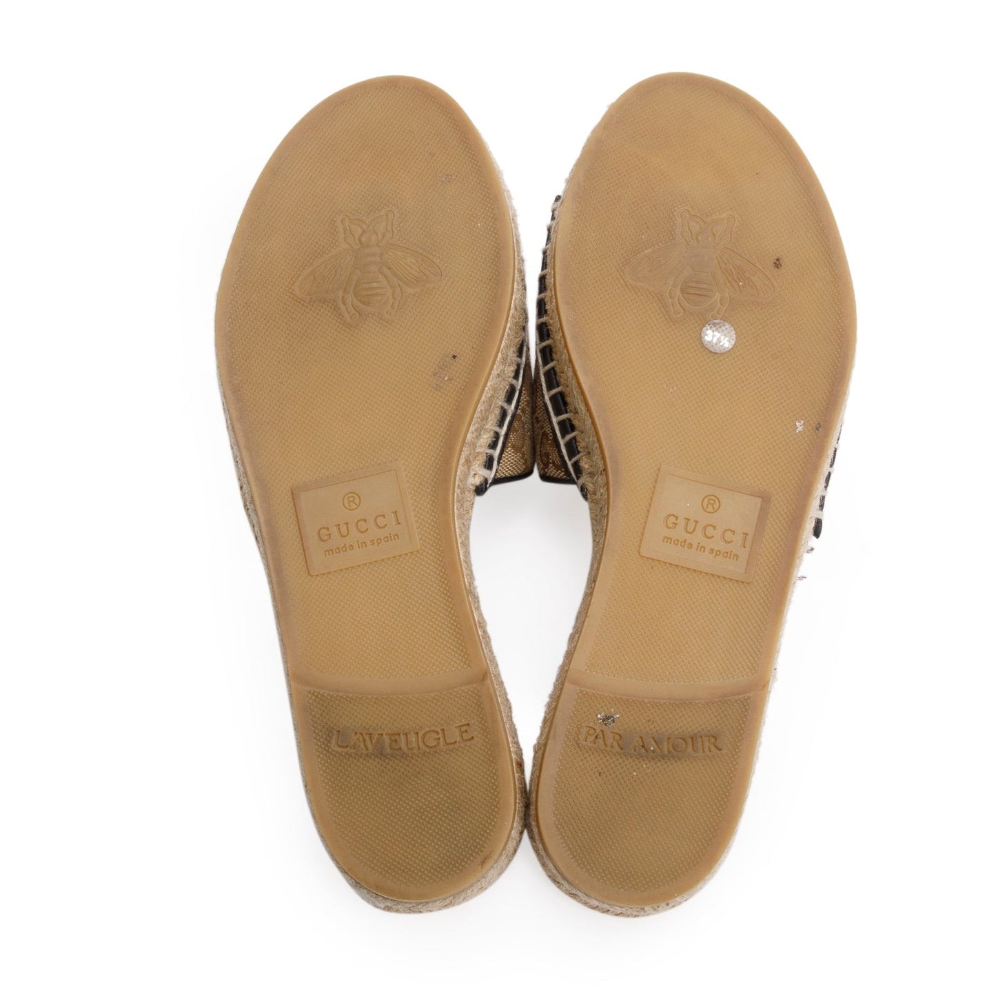 Gucci GG Matelasse Canvas Espadrille Sandals, Size 37.5