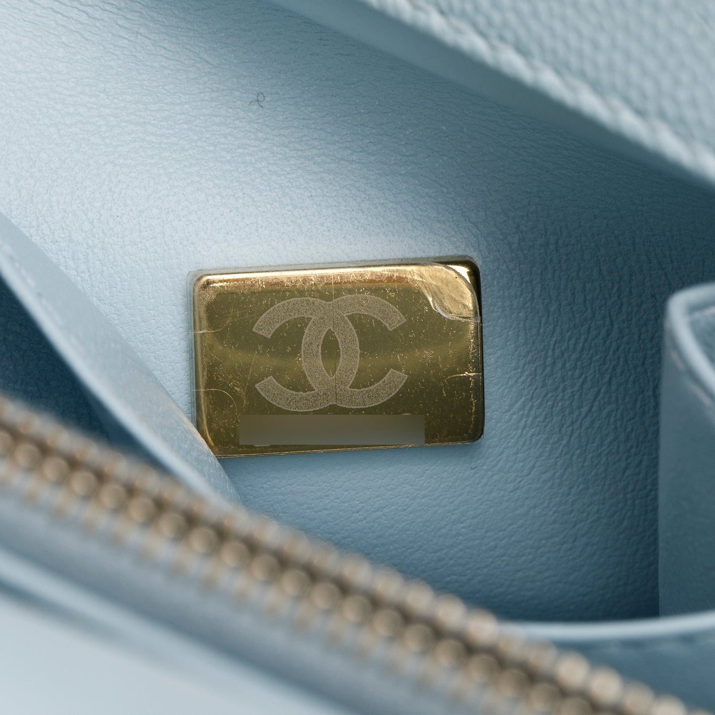 Chanel Blue Caviar Quilted Small Coco Handle Flap