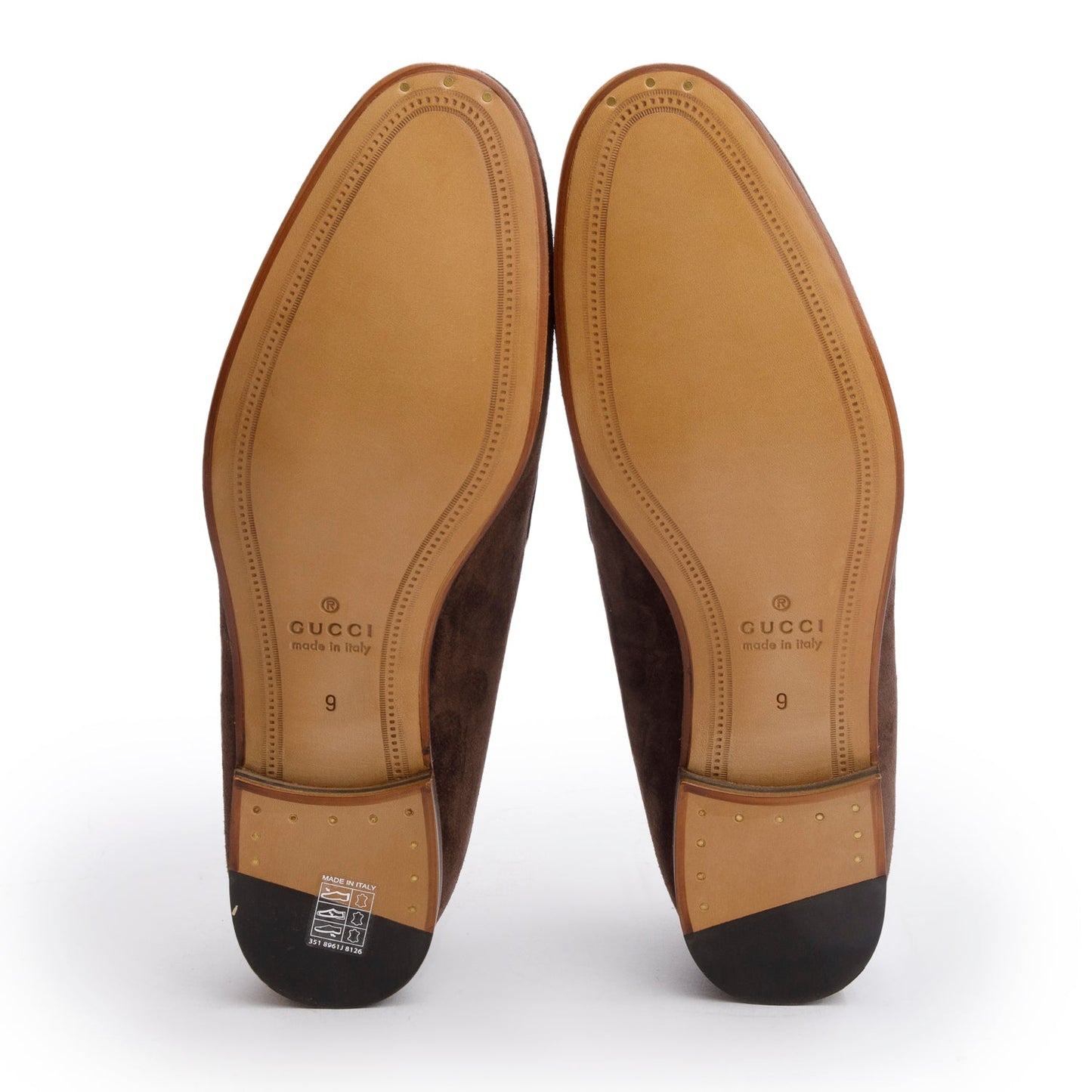 Gucci Brown GG Suede Horsebit Accent Loafers, Men's Size 9