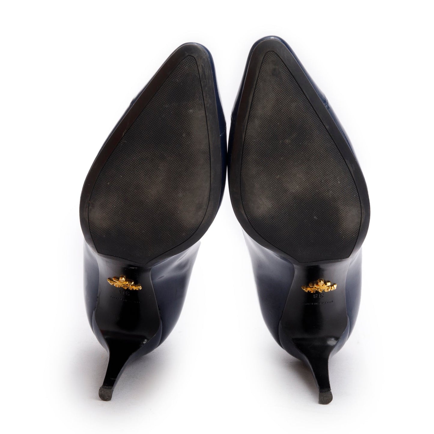 Prada Blue Patent Leather Pumps, Size 38