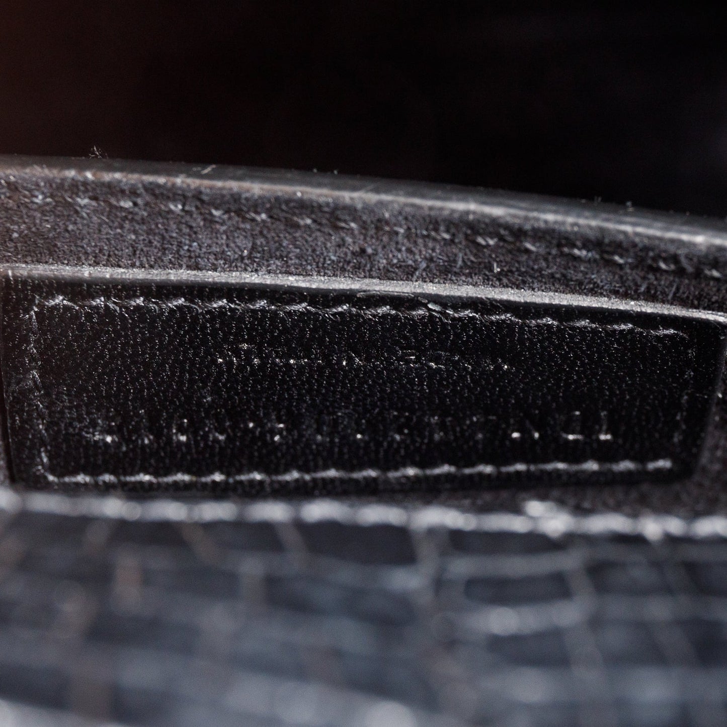 Saint Laurent Black Croc Embossed Calfskin Medium Sunset Bag